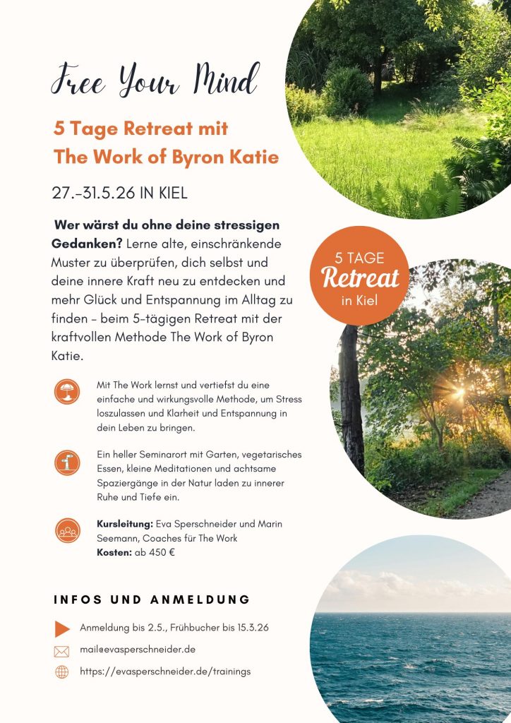 Flyer The Work Retreat in Kiel Mai 26